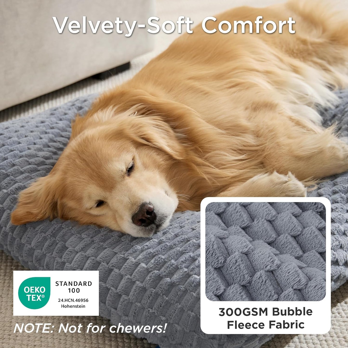 Bedsure Calming Dog Bed for Extra Large Dogs, Donut Pet Bed | Washable Dog Bed for Crate, Soft Fluffy Bubble Fleece Pet Bed