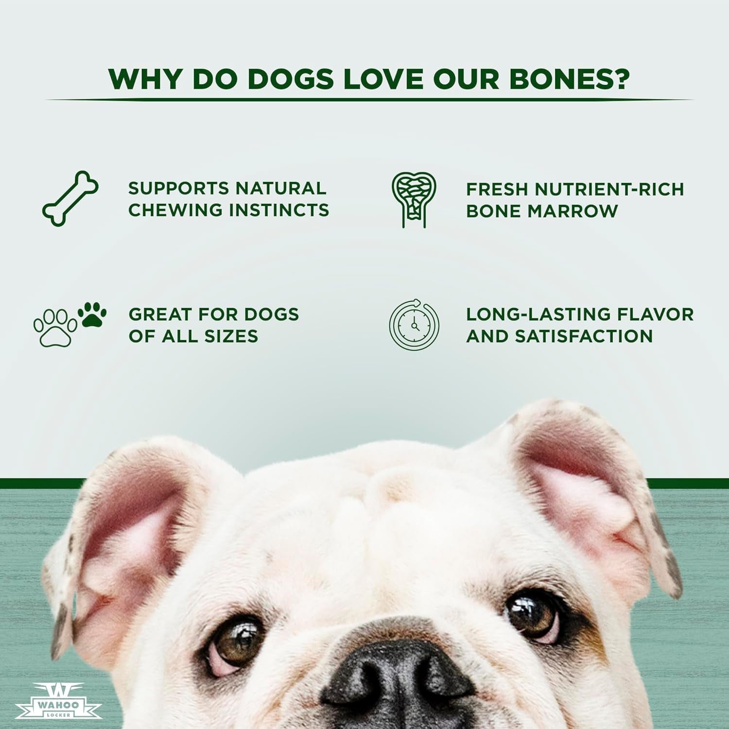 Wahoo Locker Smoked Beef Bones for Dogs, 1.5In, 4 Count