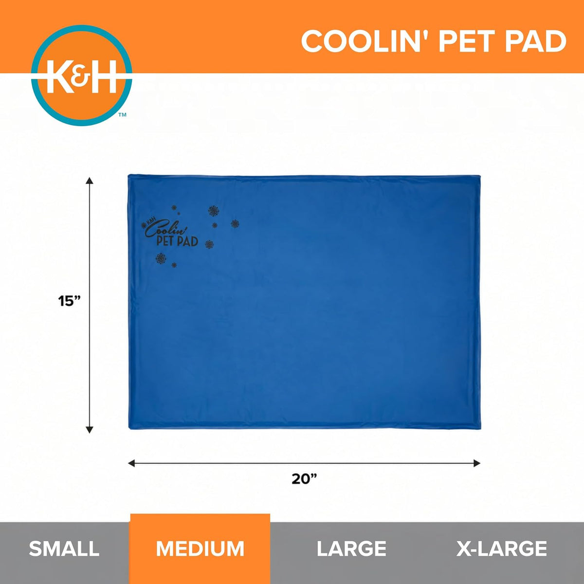 K&H Dog Cooling Mat, Coolin' Pet Pad - Medium 20X15In Chill Blue