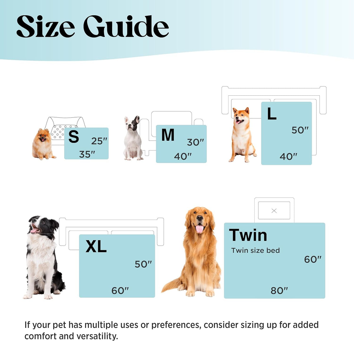 LE SURE Apexcloud™ Premium Cooling Blankets for Large Dogs Q-Max>0.4,40X50