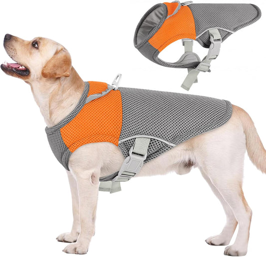 Dog Cooling Vest Large, Cooler Jacket for Dogs with Breathable Mesh