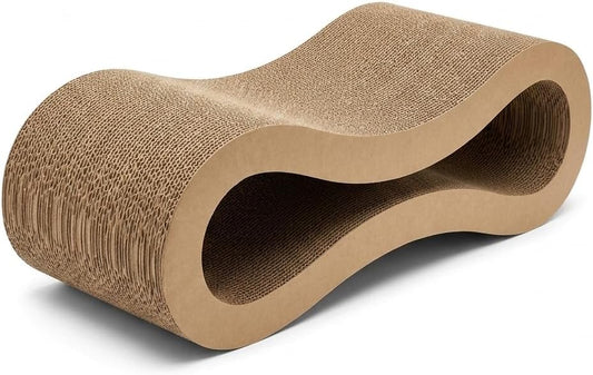 Barkwell Infinity Cat Scratcher Lounger, Made in USA, Recycled Corrugated Cardboard Scratch Pad for Indoor Cats, Catnip Included