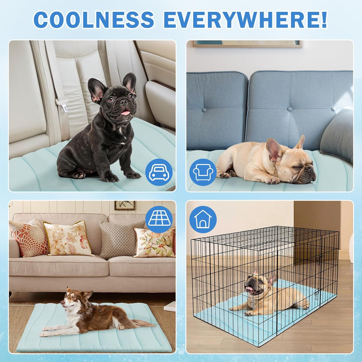 SCENEREAL Dog Cooling Mat for Crate, Thicken Self-Cooling Dog Pad Reversible (Cool & Warm), 36"X23" Pet Cool Bed for M Large XL Dogs,Kennel Sofa Mats Machine Washable, Durable Non-Toxic Gel, Outdoor