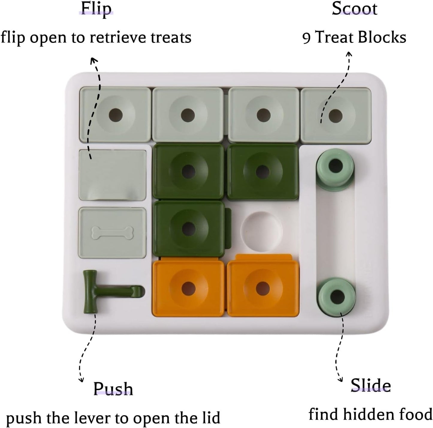 Barkwhiz Dog Puzzle Toy 3 Levels, Mental Stimulating for Boredom and Smart Dogs, Treat Puzzle for All Breeds Dog