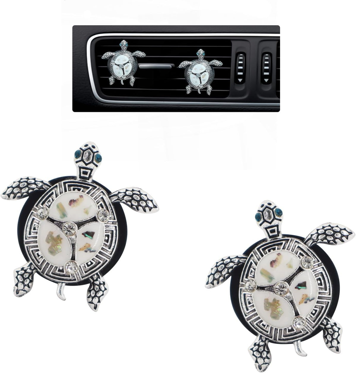 ORIESSE Beach Car Decor, Sea Turtles Car Air Freshener Vent Clips