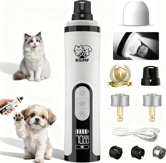 Dog Nail Grinder Whisper Quiet with LED Light for Sensitive Pets