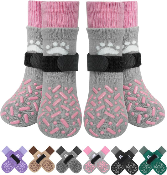 Extended anti Slip Dog Socks to Prevent Licking Paws, Pink L