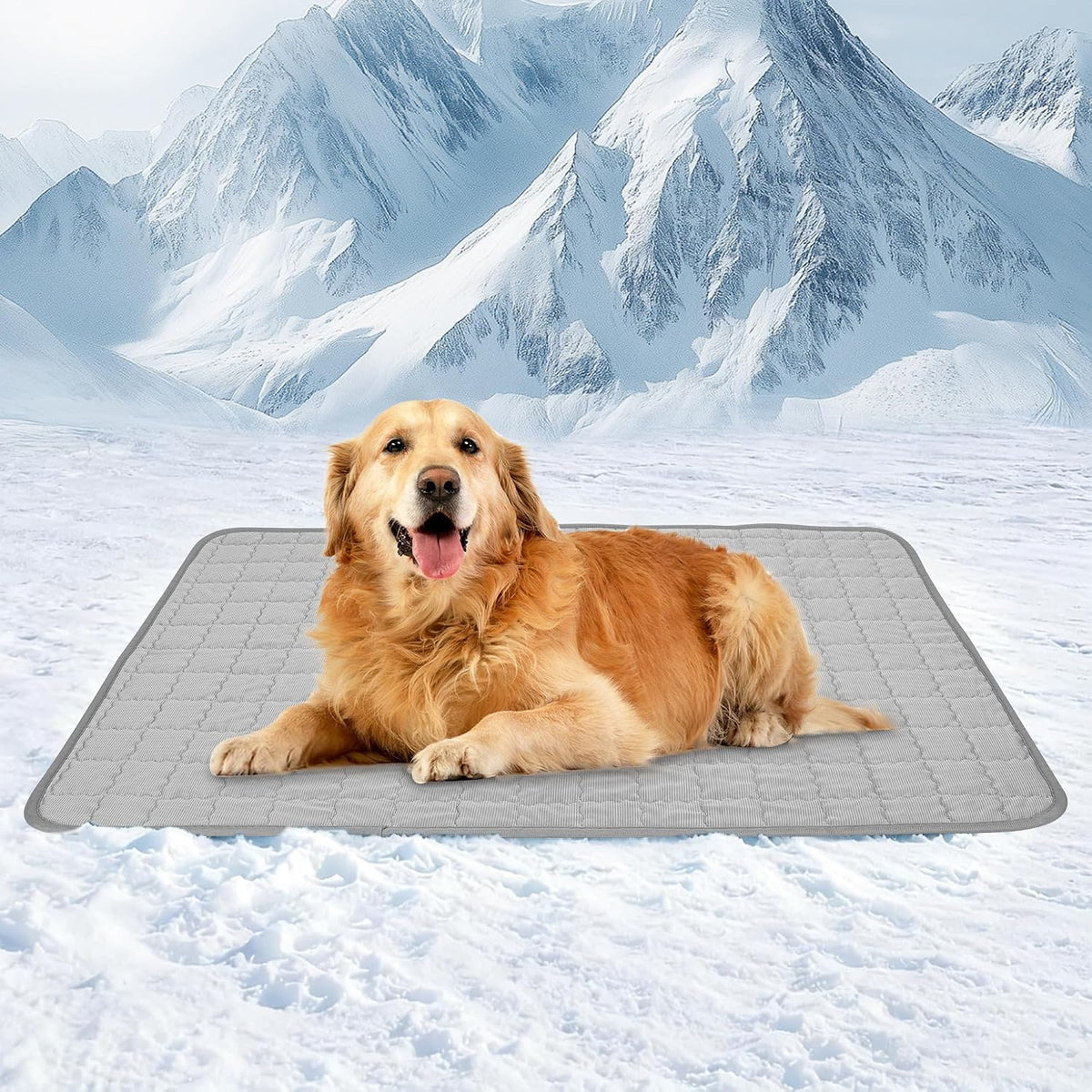 Cooling Mat for Dogs, Q-Max>0.5 Breathable Cooling Pad for Dog, 43"X 32" Pet Cooling Bed with Non-Slip Bottom, Portable Washable Cooling Blanket for Indoor & Outdoor,Gray