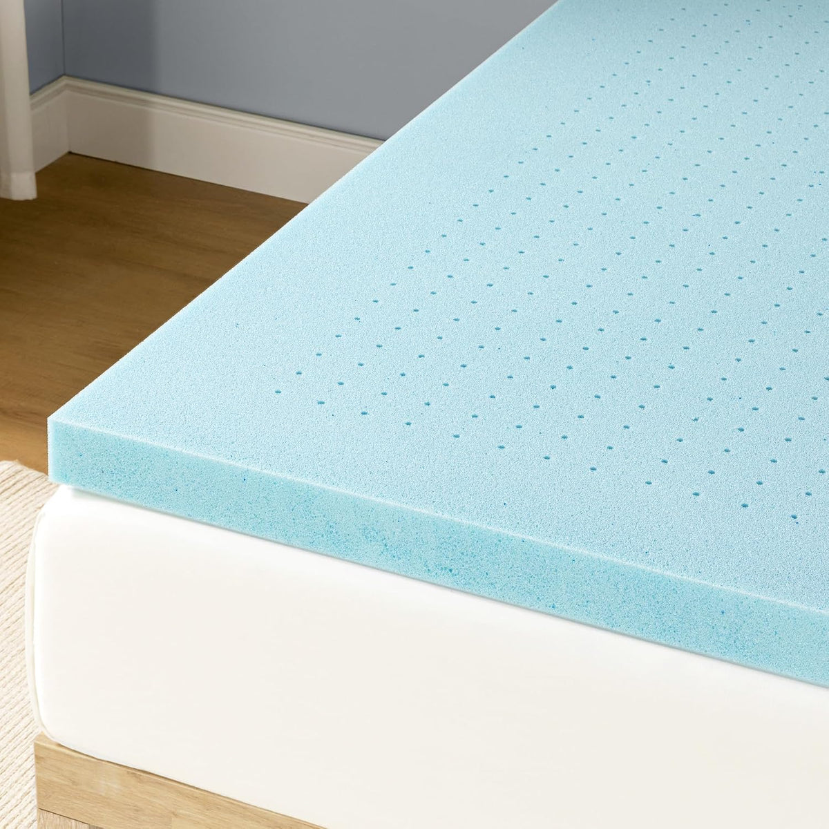 Best Price Mattress 3 Inch Ventilated Memory Foam Mattress Topper, Cooling Gel Infusion, Certipur-Us Certified, Dorm Essentials, Queen