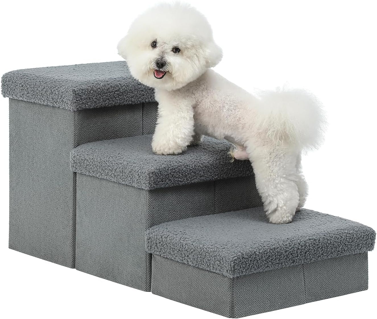 Wider Dog Steps for Bed, Foldable Dog Stairs for Small Large Dogs