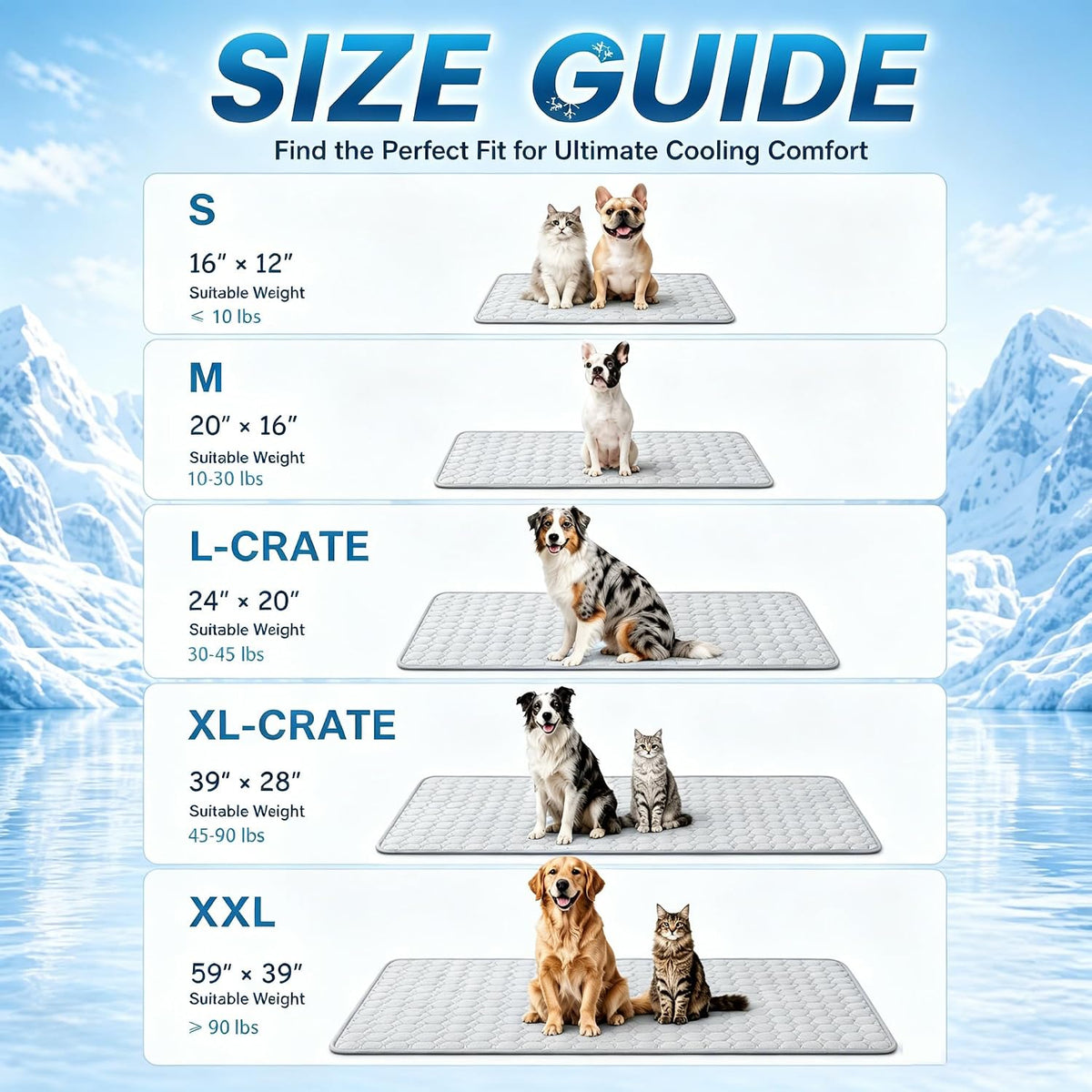 Cooling Mat for Dogs Large,Dog Cooling Mat Indoor,16"X20",Crate Pad for Pet