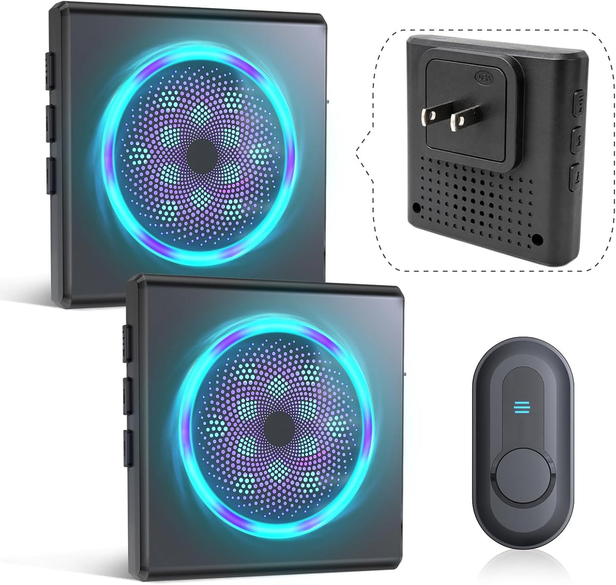 Calltou Hearing Impaired Doorbell, Loud Wireless Chime with Flashing Light