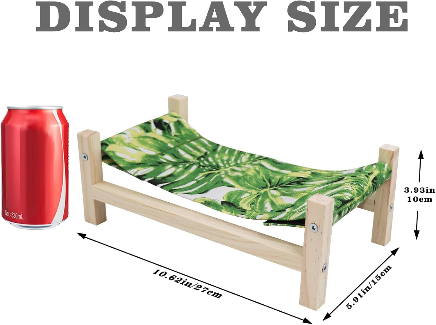 Bearded Dragon Bed, Wooden Reptile Sleeping Hammock, Bearded Dragon Tank Accessories, Habitat Accessories for Leopard Gecko Snake Lizard or Other Small Animal (Green 1, Small)