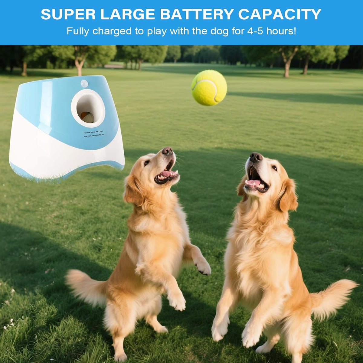 Automatic Ball Launcher for Dogs: Indoor Thrower Fetch Machine,Blue