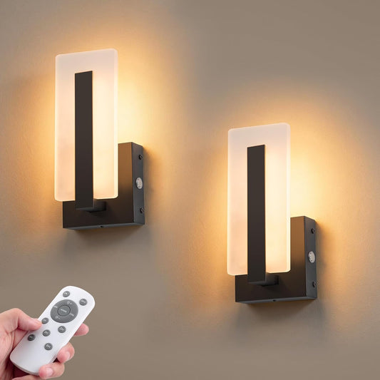 NIORSUN Rechargeable Wall Sconces, 10000Mah Battery Operated Wall Sconce Set of 2, 3 Color Temps Wireless Wall Lights with Remote, Dimmable Wall Lamp for Living Room Bedroom Hallway