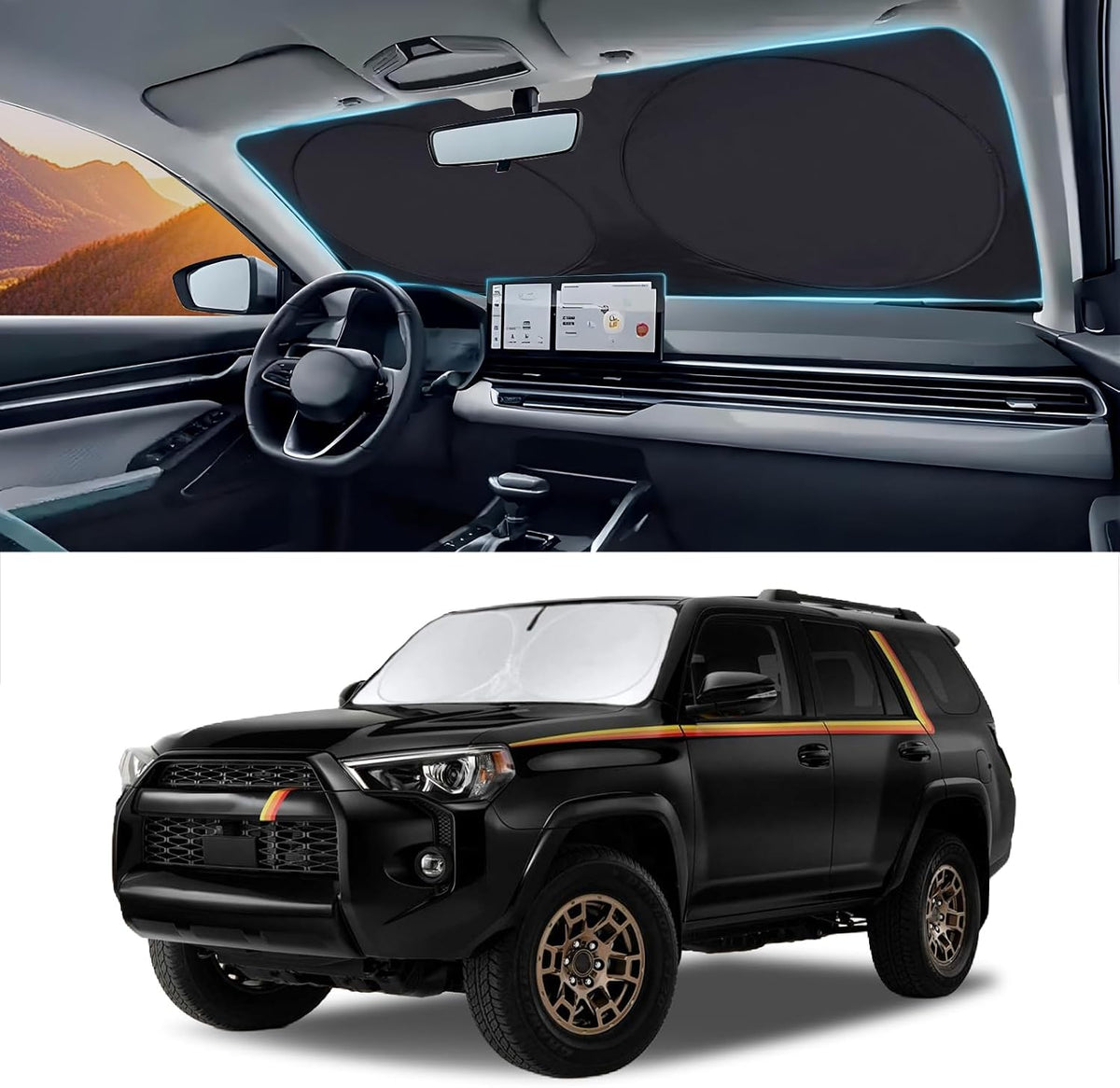 Car Windshield Sun Shade for Toyota 4Runner 2003-2009 Sunshade Window Cover