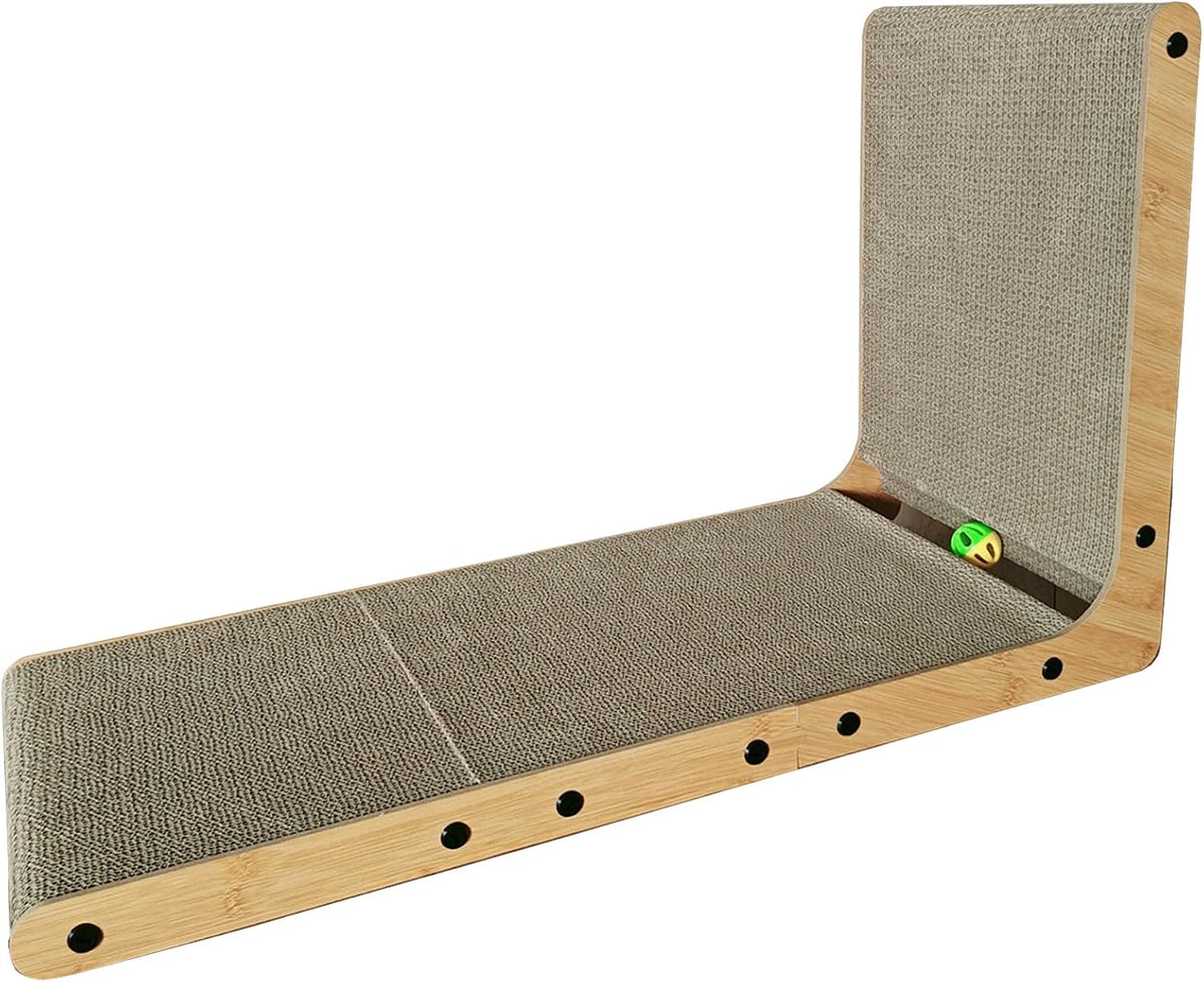 27.6" L-Shape Cat Scratcher Cardboard Pad Sofa & Wall Protector