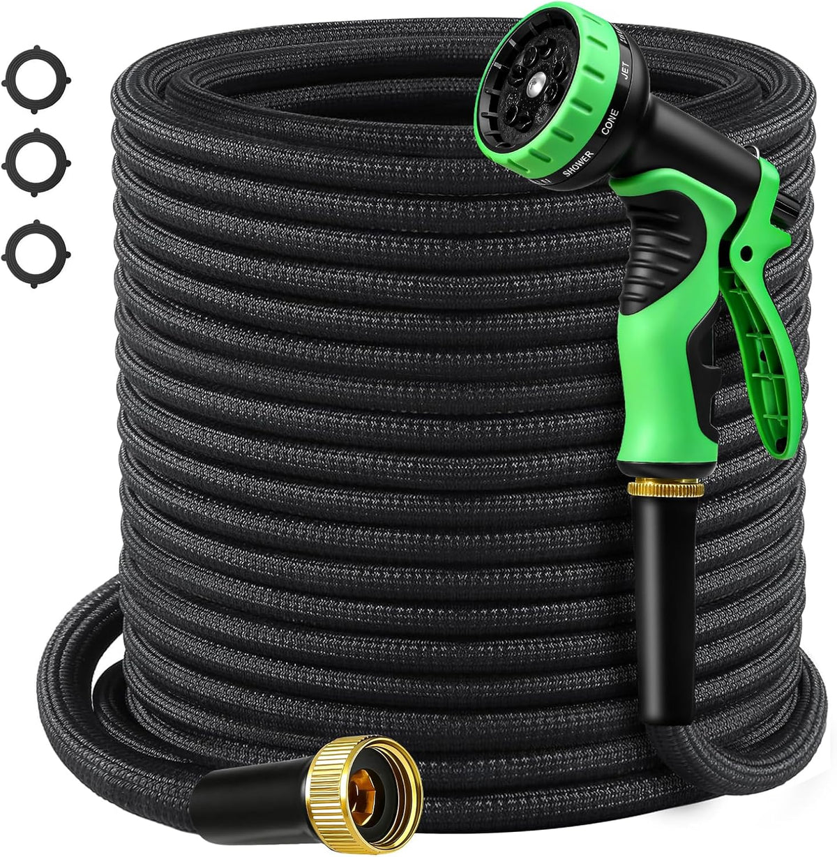 Garden Hose 50 FT, Lightweight Water Hose with 10 Function Nozzle