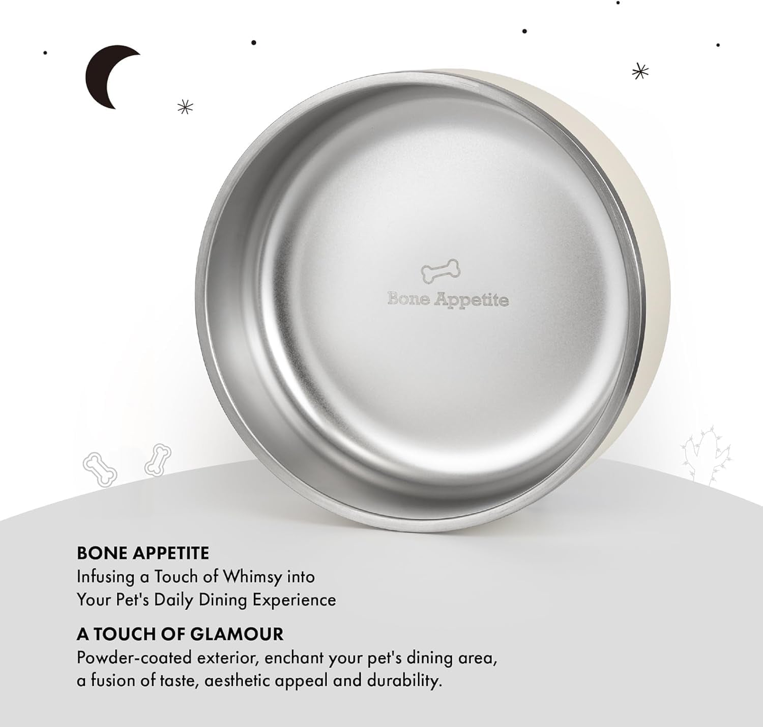 Grandties Stainless Steel Engraved Pet Bowl | Reusable Bpa-Free Insulated Pet Bowls | Large Heavy Duty Non Skid Spill Proof Dog Bowl | Outdoor Water Bowl (24Oz, Powder Green)