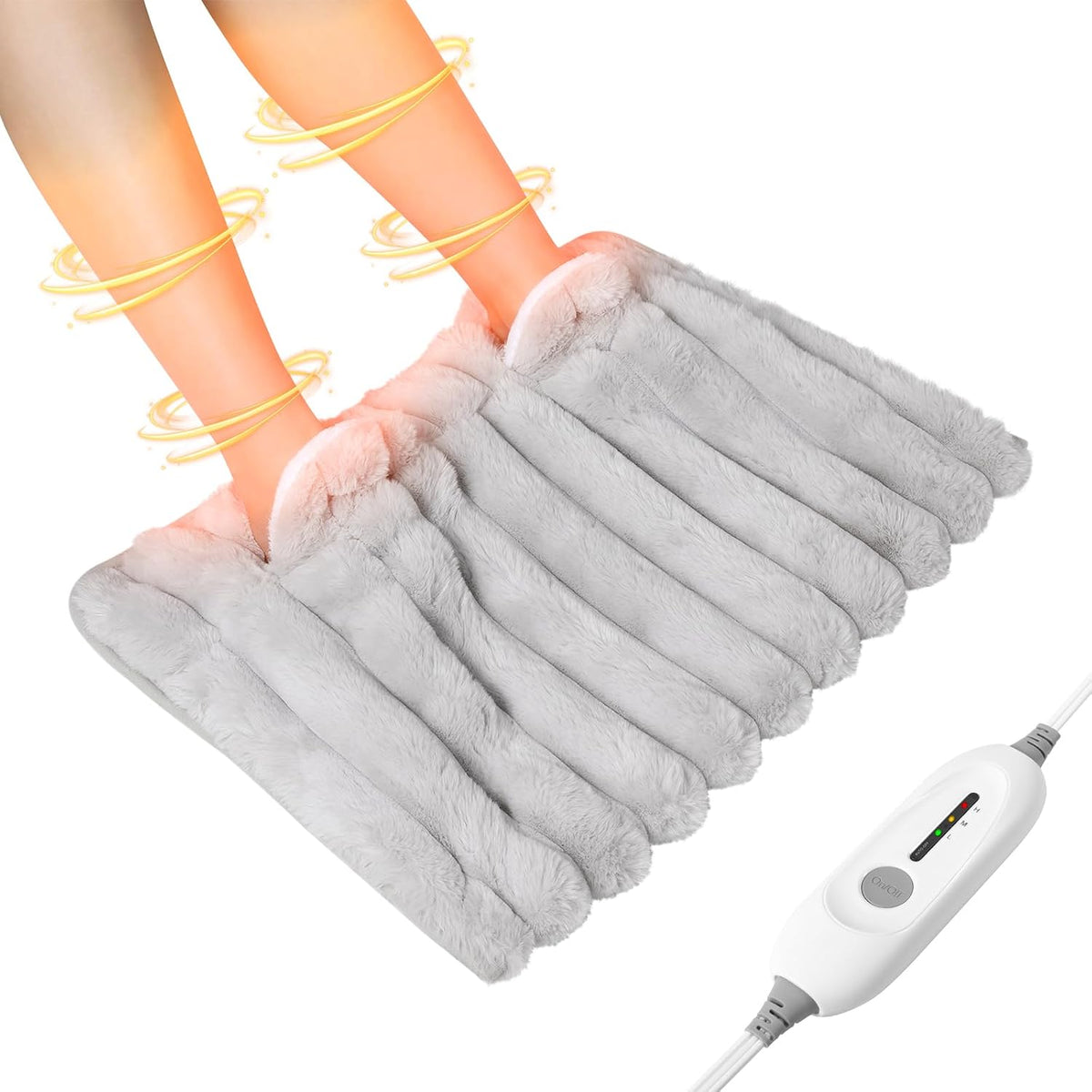 Heated Foot Warmer, Luxury Faux Fur Foot Heating Pad, Gift for Women