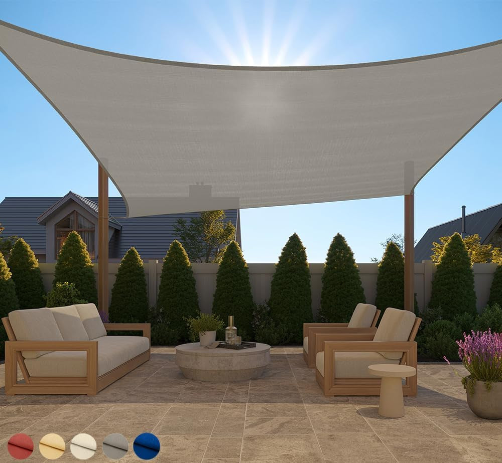 GORILLA GRIP Heavy Duty Sun Shade Sail for Outdoor Patio, 12X16 FT, Gray