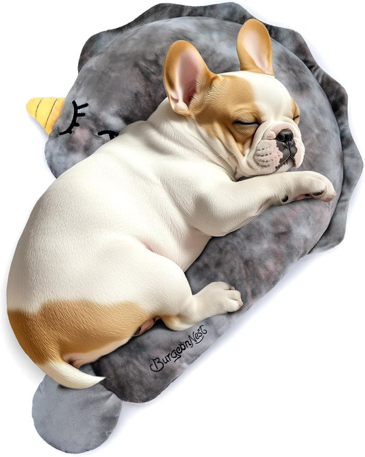 Burgeonnest Small Dog Calming Pillow for Dogs and Cats, Grey M