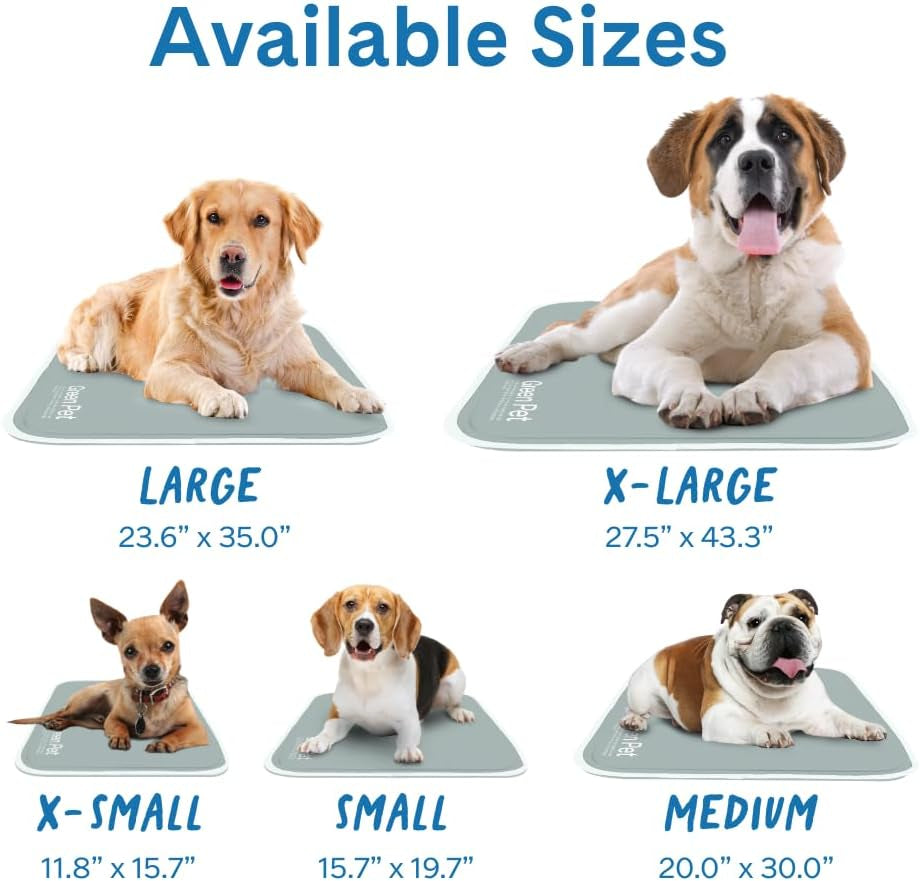 The Green Pet Shop Cool Pet Pad - Medium, Sage Grey - Self-Cooling, Pressure Activated Mat for Dogs & Cats from 21-45 Lbs - Non-Toxic Gel, No Water Needed