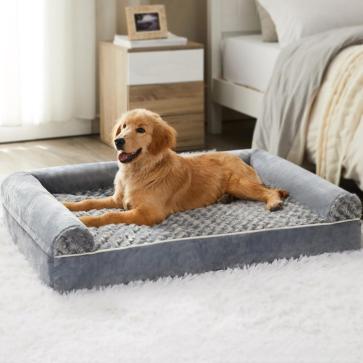 BFPETHOME Orthopedic Washable Large Dog Bed for Senior Dog Comfy Sleep