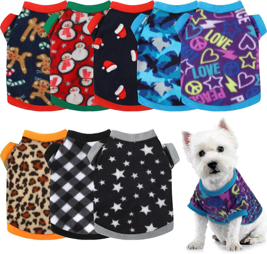 Weewooday 8 Pieces Dog Sweaters for Small Dog, Classic Pattern, Small