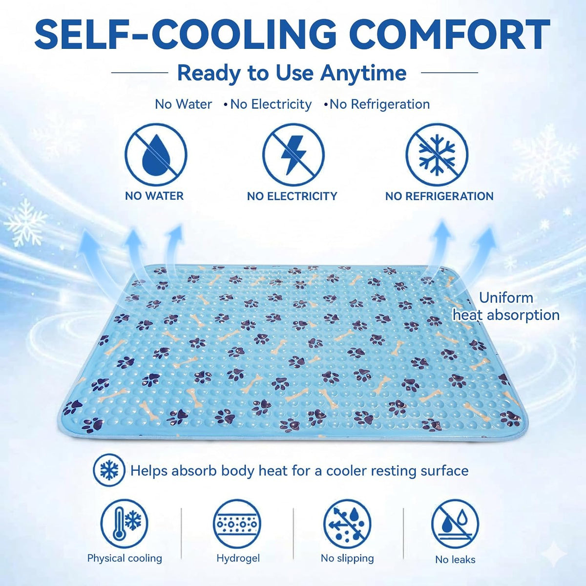 Dogs Cooling Mat,Self Cooling Dog Bed, Patented Non-Toxic Gel Cooling Pad for Pets, Durable Waterproof Dog Cooling Mat for Small, Medium, Large Dogs and Cats, Indoor Outdoor Summer Use(Small)