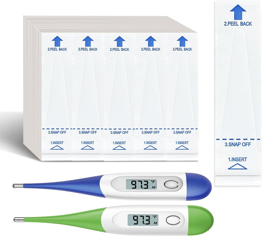 Bundle of Oral Thermometers & Thermometer Covers Disposable - 100 Pcs