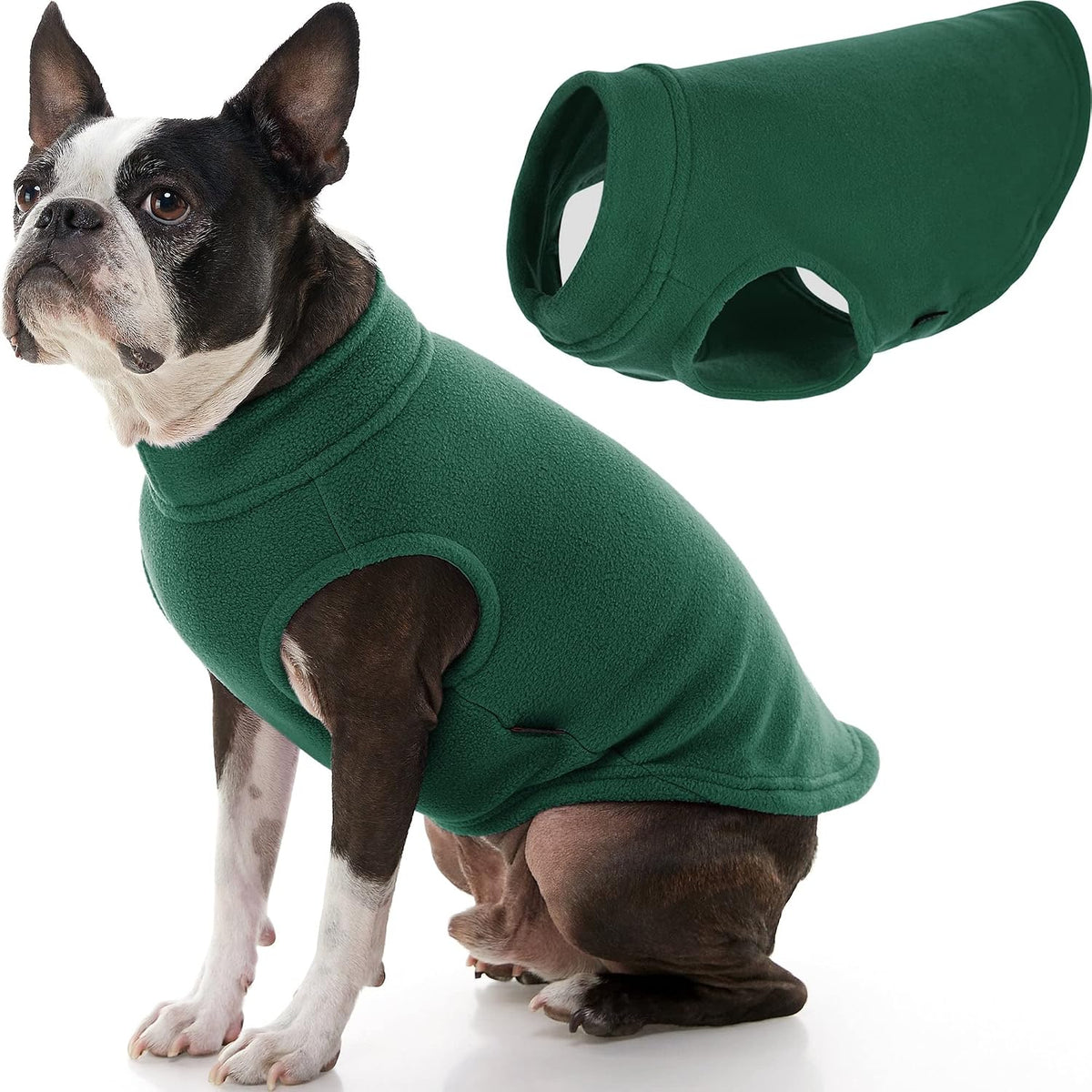 Gooby Stretch Fleece Vest Dog Sweater, Forest Green, X-Large