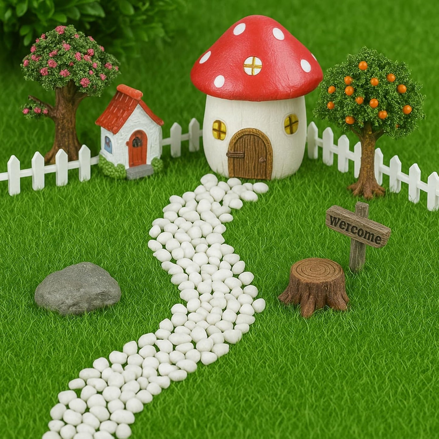 Shindel 4 Packs Fake Grass Decor for Crafts, 6" X 6" Fairy Artificial Moss for Miniature Garden, Dollhouse Accessories Diorama Supplies DIY Decoration