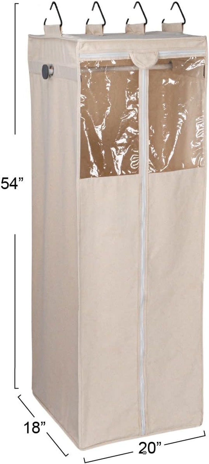 Household Essentials Cedarline Hanging Wardrobe, Heavy-Duty Cotton Canvas, Breathable, Versatile, Natural