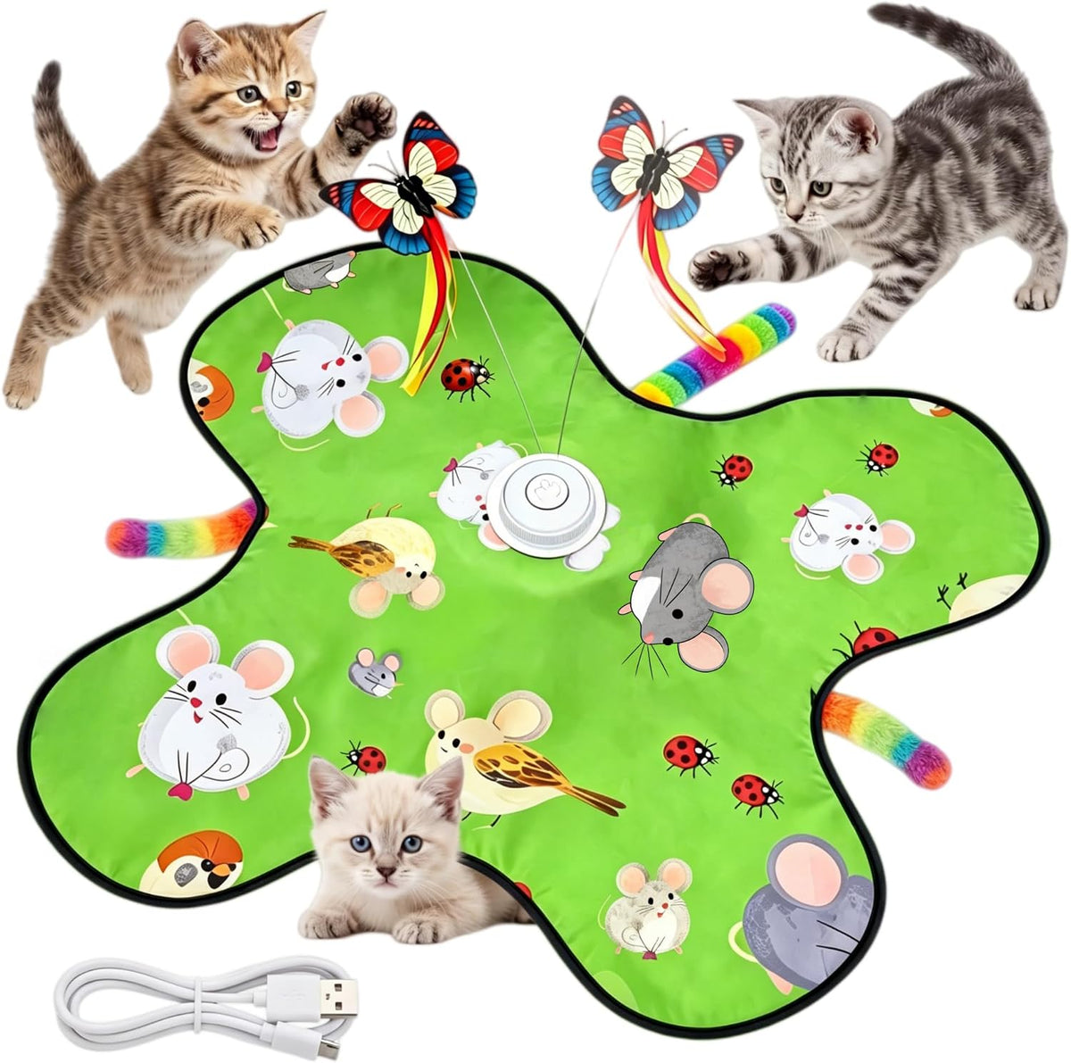 Interactive Cat Toys for Kitten & Adult Cats 3-In-1 Touch Activated
