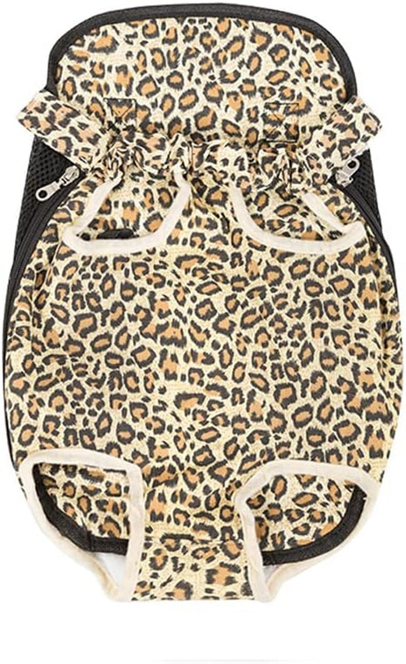 Leconpet Pet Carrier Backpack, Legs Out Adjustable Pet Front Cat Dog Carrier Backpack, Easy-Fit Dog Travel Backpack Carrier for Hiking Camping for Small Medium Puppies Cats (XL, Leopard)