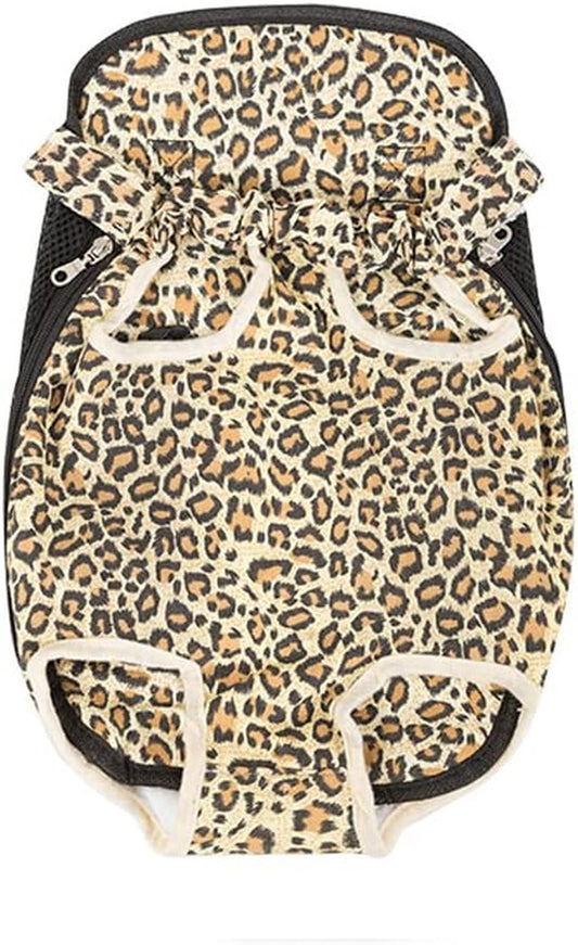 Leconpet Pet Carrier Backpack, Legs Out Adjustable Pet Front Cat Dog Carrier Backpack, Easy-Fit Dog Travel Backpack Carrier for Hiking Camping for Small Medium Puppies Cats (XL, Leopard)