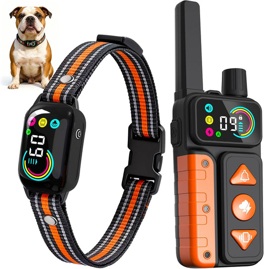 2-In-1 Dog Bark & Shock Collar, Dog Training Collar with 4 Training Modes Beep/Vibration/Shock/No Shock, 3300FT Remote, IPX7 Waterproof E Collars with AI anti Barking for Small Medium Large Dog