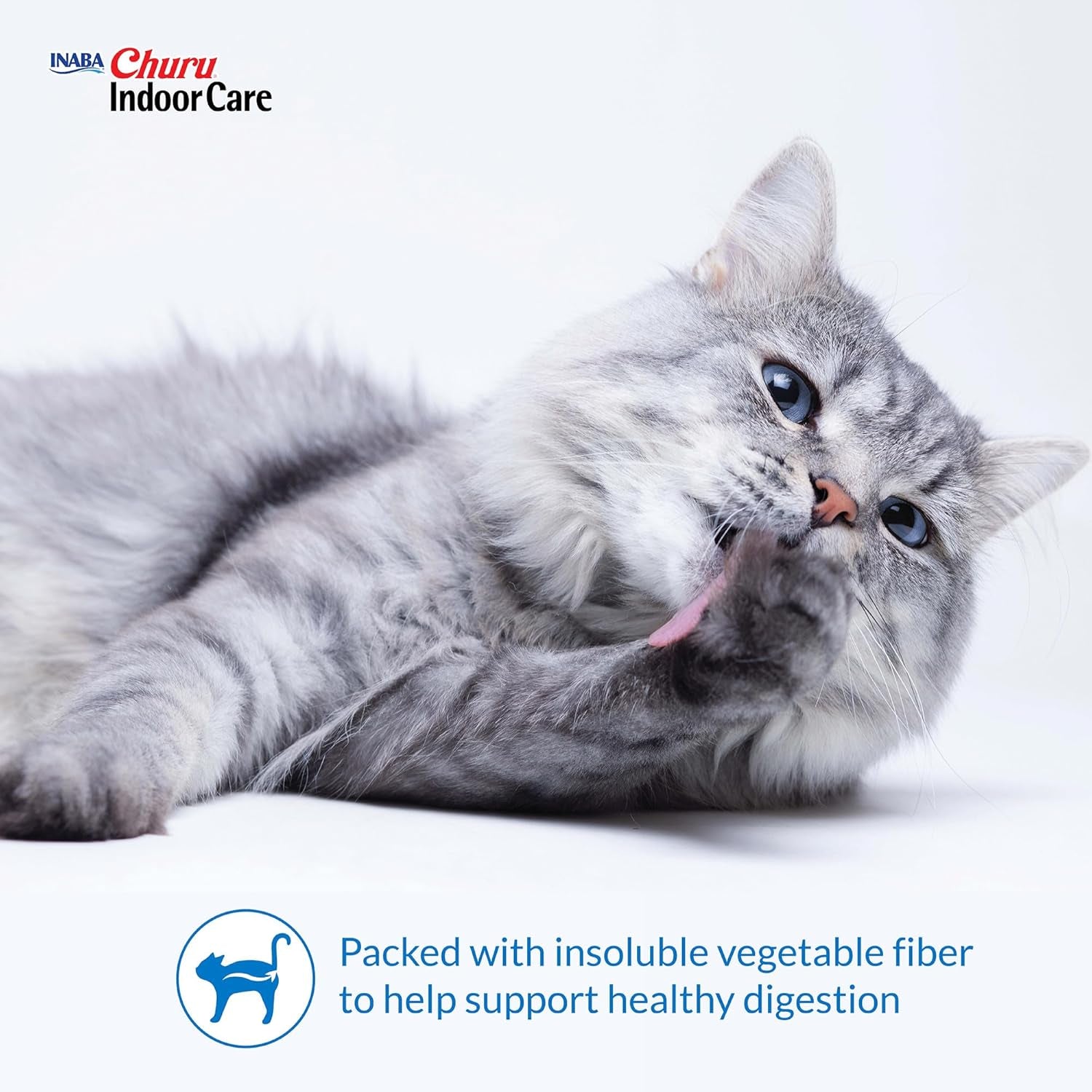 INABA Churu Indoor Care for Hairball Control, Functional Lickable Cat Treat with Taurine & Green Tea Extract, 0.5Oz Each, 24 Tubes Total, Chicken Recipe