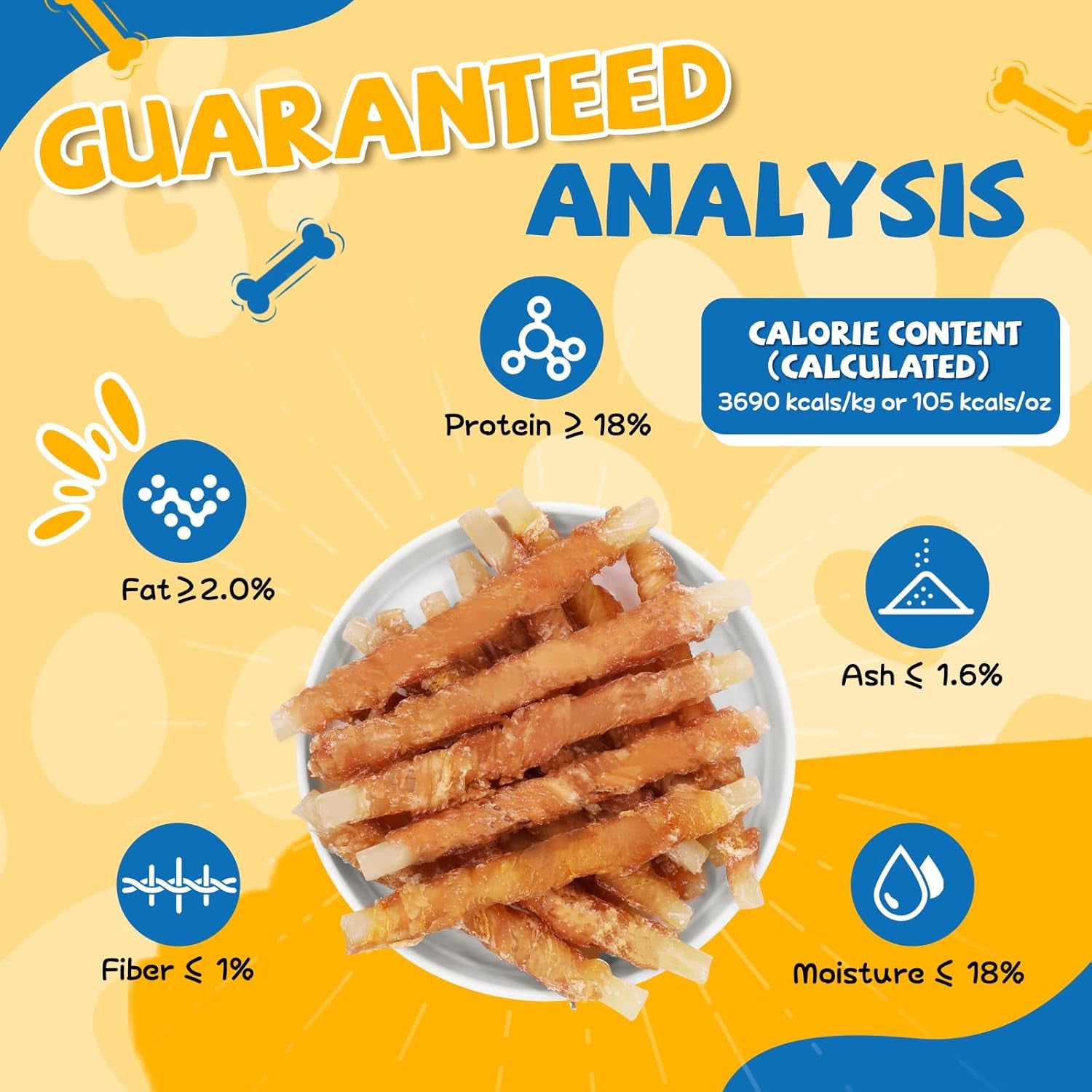 Gazeupon Soft Dog Treats, Healthy Training Treats for Dogs, Rawhide Free Snacks for Small Dogs, Chicken Wrapped Cod Sticks W/Glucosamine Chondroitin