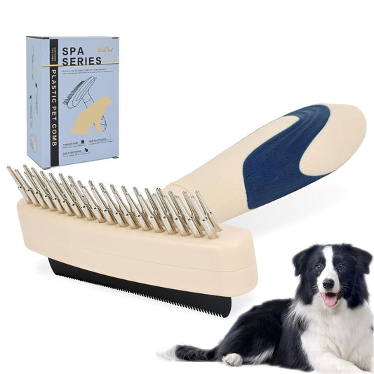 2-In-1 Pet Deshedding&Undercoat Rake Comb for Dogs and Cats