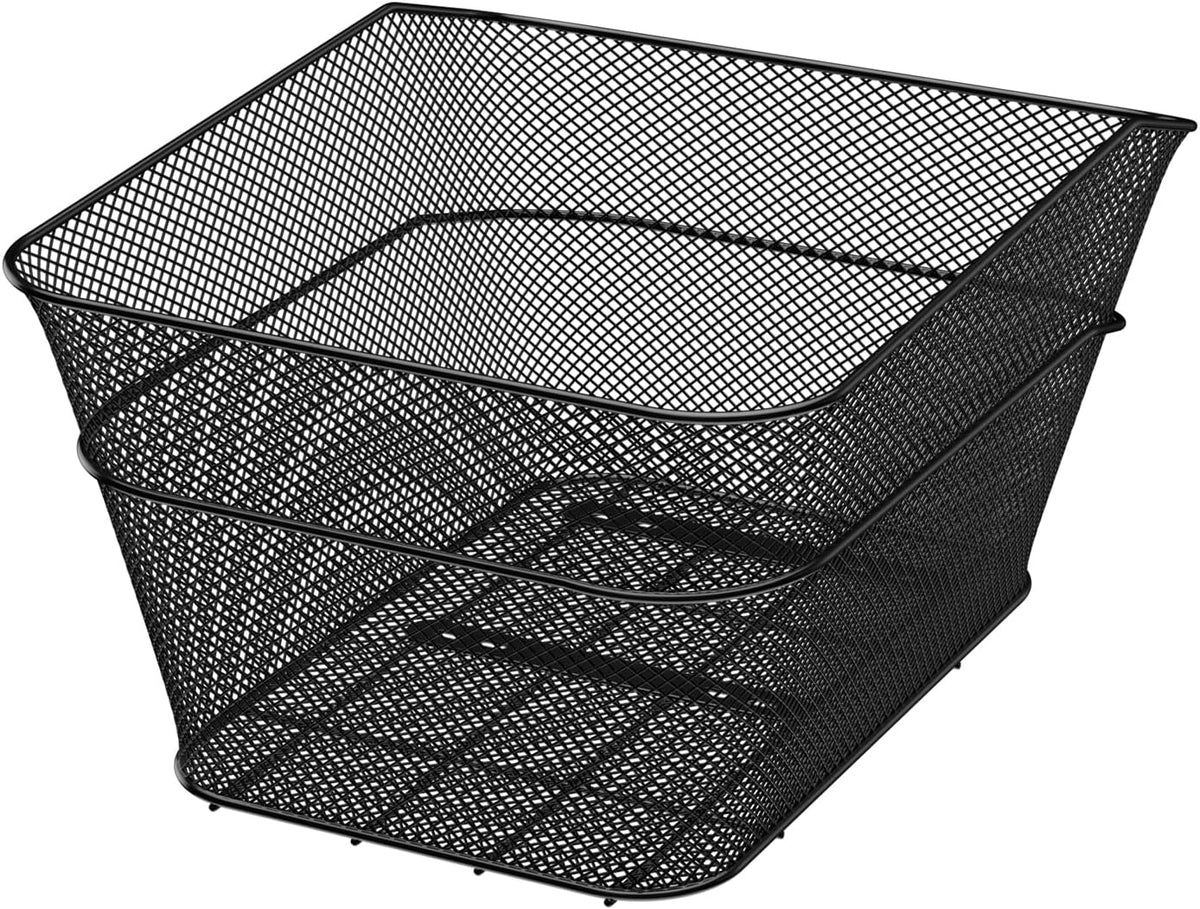 VEVOR Rear Bike Basket, Wire Mesh Bicycle Basket with Cargo Net & Waterproof Cover, Durable Metal Bike Back Basket, Fits Most Rear Bike Racks, Mounting Tools Included