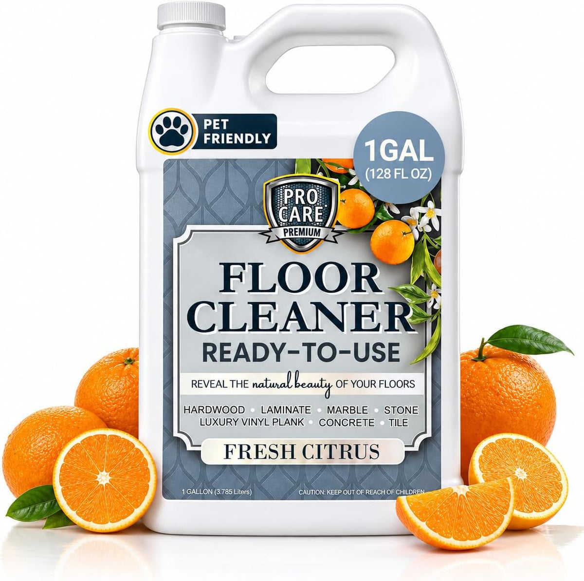 Procare Citrus Floor Cleaner | Streak Free Cleaner Citrus Aroma -1 Gallon