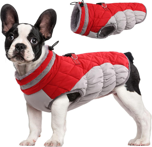 Dog Coat for Small Dogs, Fleece Dog Winter Jacket with Harness