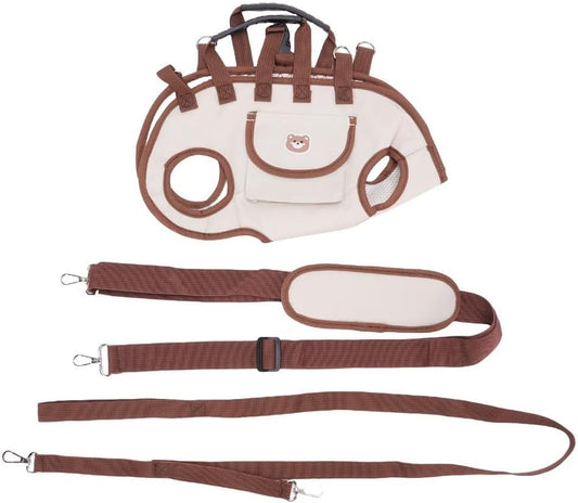 Adjustable Pet Sling Carrier - Breathable Oxford Shoulder Strap Harness, Portable Travel Support with 59-Inch Leash for Small Medium Dogs Cats(M)