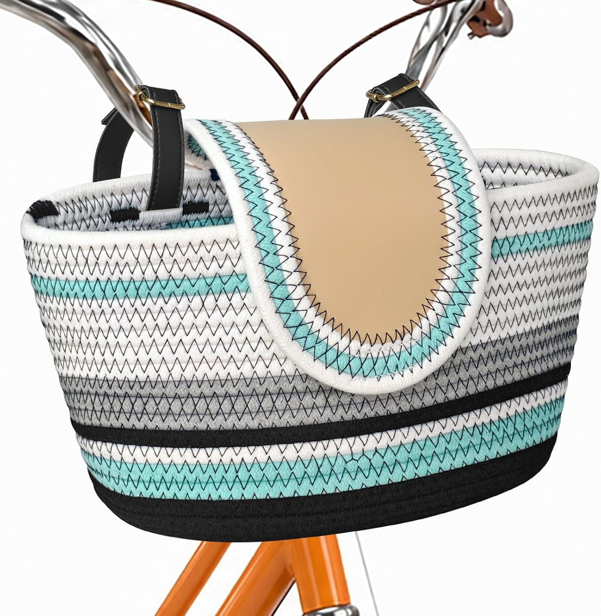 RAYMACE Bike Basket Front, Handmade Bicycle Basket Fits for Adult Bikes