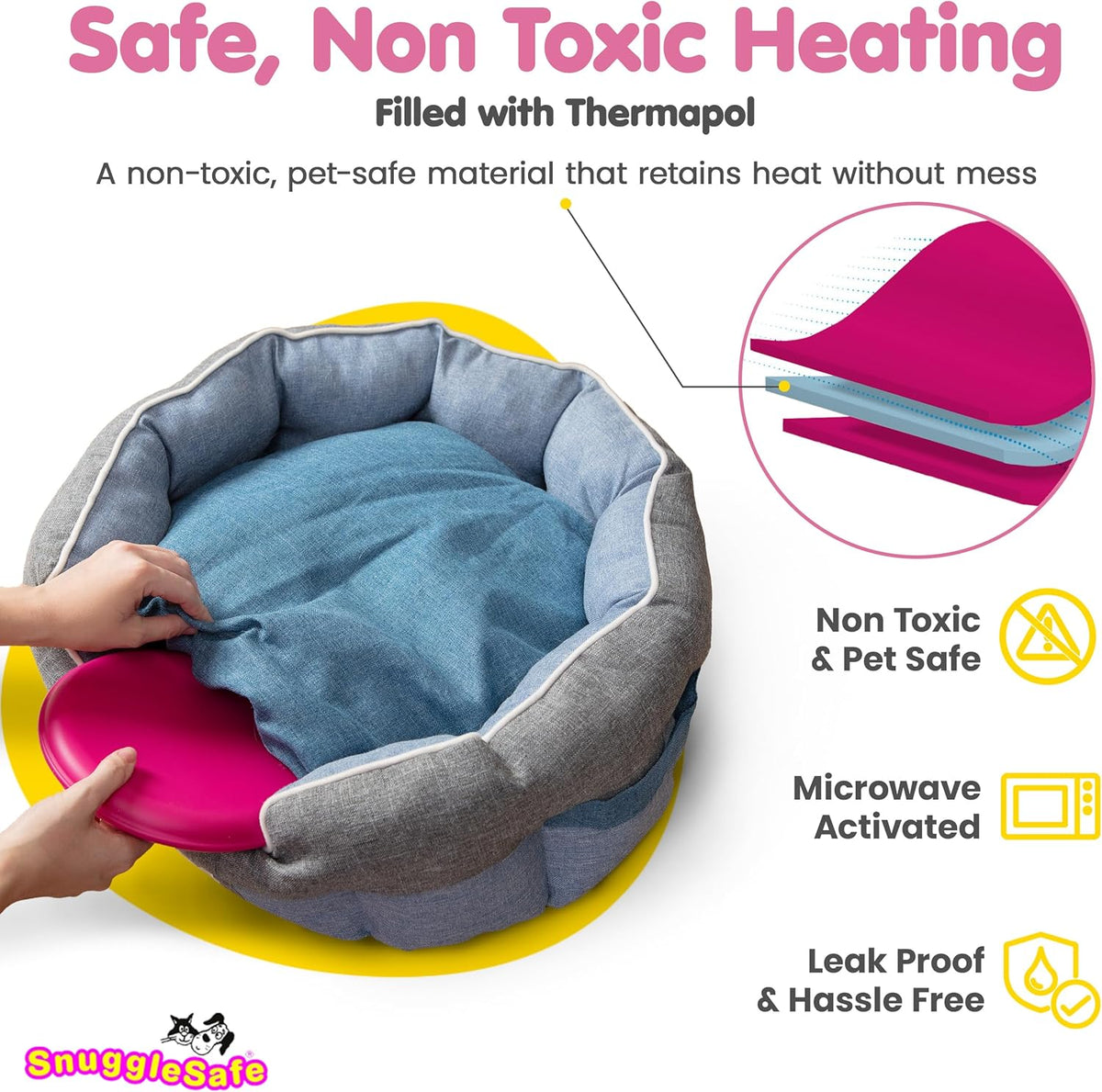 Snugglesafe Microwave Pet Heating Disc, Heating Pad for Kittens & Cats