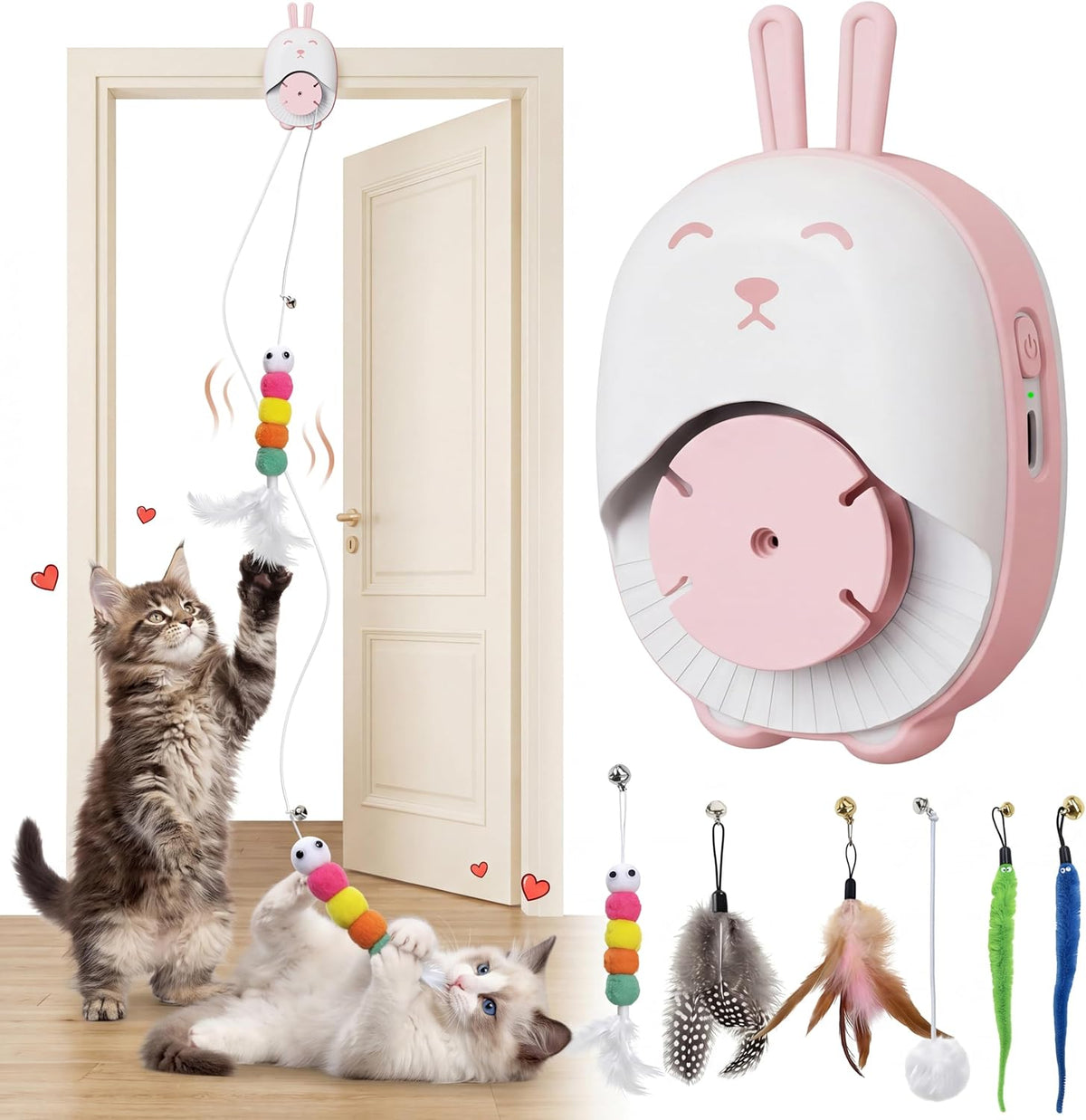 Interactive Cat Toys for Indoor Cats, Hanging Self-Play Rechargeable