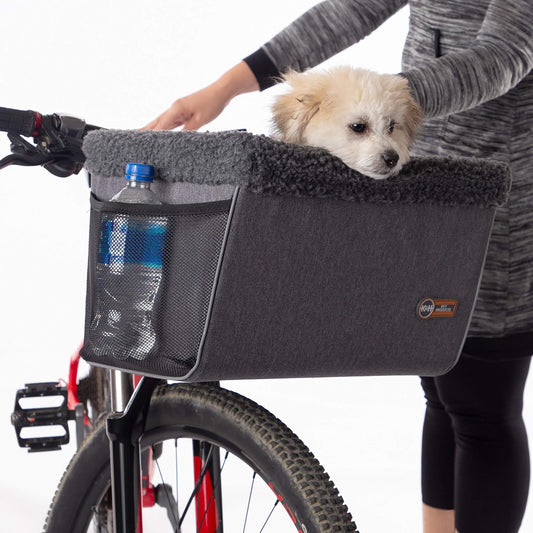 K&H Dog Bike Basket, Travel Bicycle Basket for Pets, Front Mount, 16X12X10