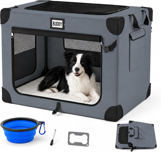 36" Collapsible Dog Crates，Portable Foldable Dog Crates for Travel/Camping